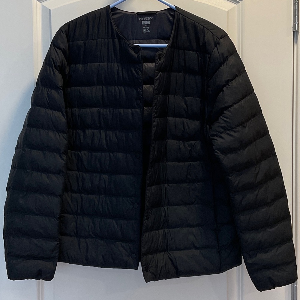 Uniqlo Women's Stylish Black PuffTech Jacket XL